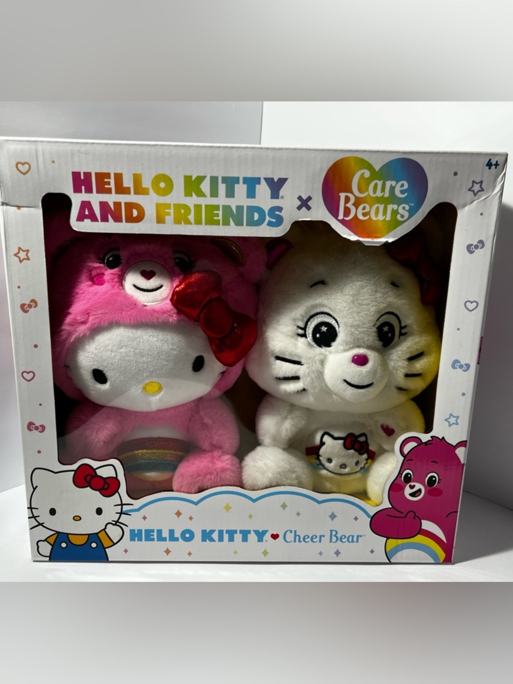 Hello Kitty x Care Bears Plush Set Cheer Bear Sanrio Basic Fun 2023 NIB